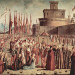 Carpaccio V. (1490-6). Encuentro de los Peregrinos con el Papa